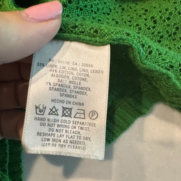 Knitted & Knotted ANTHROPOLOGIE Linen cotton Cardigan sweater LARGE - Picture 5 of 5